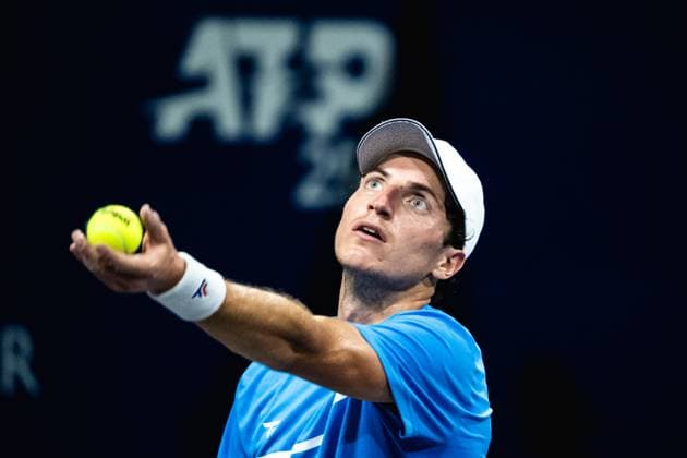 LOS CABOS TENNIS OPEN 2025 LOS CABOS TENNIS OPEN 2025 LOS CABOS TENNIS OPEN 2025 KACHMAZOV VS FICOVICH 14072025 LOS CABOS, BAJA CALIFORNIA, MEXICO. Photo of Alibek Kachmazov of Russia during Los Cabos Tennis Open 2025 held at the Grand Stand of the Cabo Sports Complex of Los Cabos, Baja California. Foto de Alibek Kachmazov de Rusia, durante Los Cabos Tennis Open 2025 celebrado en el Grand Stand del Cabo Sports Complex de Los Cabos, Baja California. PHOTO BY IMAGENSHOP AGENCIA DE FOTOGRAFIA LOS CABOS BAJA CALIFORNIA MEXICO Copyright: xIMAGENSHOPxAGENCIAxFOTOGRAFICAx