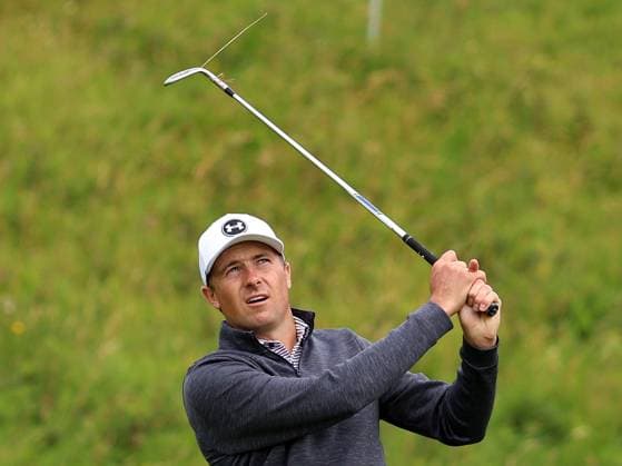 15th July 2025; Royal Portrush Golf Club, Portrush, County Antrim, Northern Ireland; The Open Golf Championship Practice Day 3; Jordan Speith (USA) plays a lob shot to the 12th green  ActionPlus12814198 DavidxBlunsden