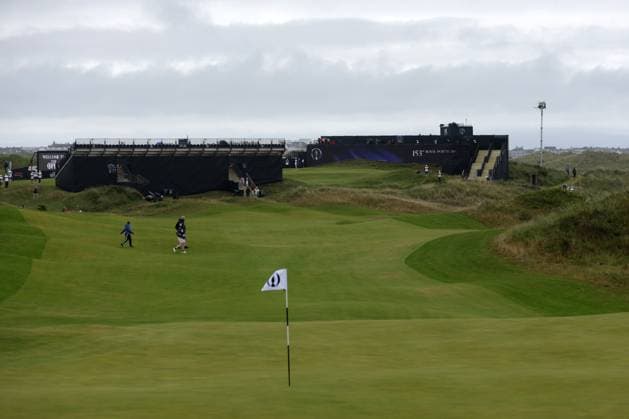 15th July 2025; Royal Portrush Golf Club, Portrush, County Antrim, Northern Ireland; The Open Golf Championship Practice Day 3; a view of the grandstands at the 15th green  ActionPlus12814205 DavidxBlunsden