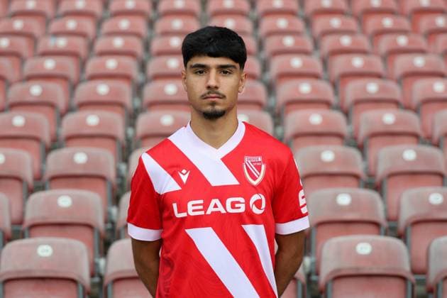 Can Moustfa; FC Energie Cottbus; 3.Liga, Porträttermin 2025 2026 Fussball 3. Liga 2025 2026 Offizieller Portraitermin FC Energie Cottbus
