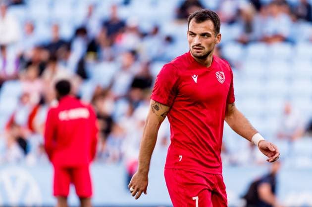 250715 Iuri Tabatadze of FC Iberia during the UEFA Champions League qualifier football match between Malmö FF and FC Iberia 1999 on July 15, 2025 in Malmö. Photo: Christian Örnberg BILDBYRAN COP 166 CO0587 fotboll football soccer fotball uefa champions league gualifiers champions league malmö ff fc iberia bbeng bbauto Copyright: CHRISTIANxÖRNBERG BB250715CO006