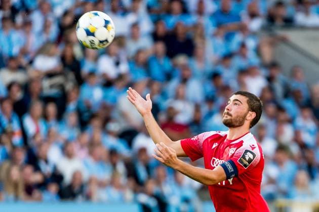 250715 Gizo Mamageishvili of FC Iberia during the UEFA Champions League qualifier football match between Malmö FF and FC Iberia 1999 on July 15, 2025 in Malmö. Photo: Christian Örnberg BILDBYRAN COP 166 CO0587 fotboll football soccer fotball uefa champions league gualifiers champions league malmö ff fc iberia bbeng bbauto Copyright: CHRISTIANxÖRNBERG BB250715CO031
