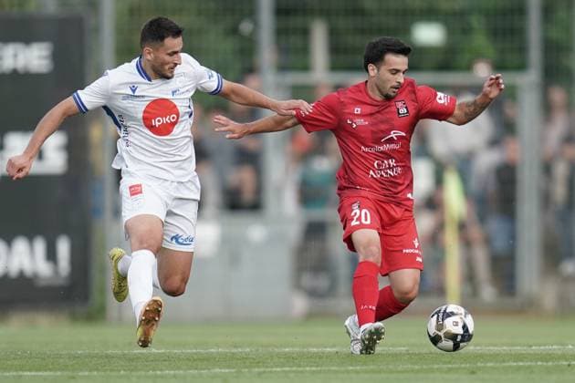 Fussball Champions League 2025 - 2026 15.07.2025, Fussball Champions League, UEFA Champions League, 2025-2026, Qualification Round 1, Luxembourg, Stade Municipal, Luxemburg (LUX) - FC Differdange 03 (LUX) - FC Drita (RKS) vl: Rafael Pereira Pinto (FC Differdange 03 20)