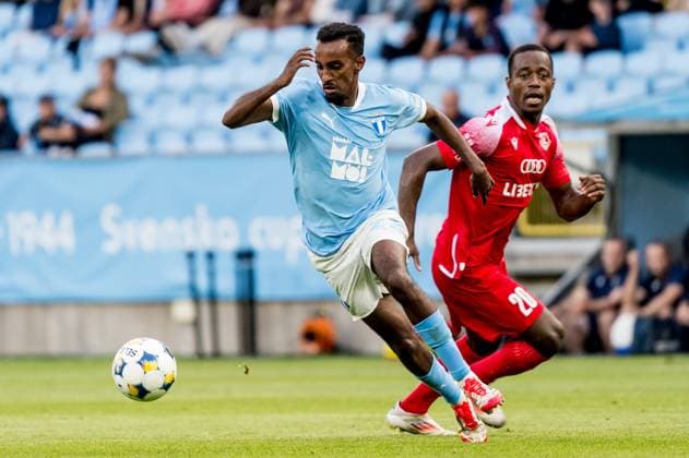250715 Taha Ali of Malmö FF during the UEFA Champions League qualifier football match between Malmö FF and FC Iberia 1999 on July 15, 2025 in Malmö. Photo: Christian Örnberg BILDBYRAN COP 166 CO0587 fotboll football soccer fotball uefa champions league gualifiers champions league malmö ff fc iberia bbeng bbauto Copyright: CHRISTIANxÖRNBERG BB250715CO066