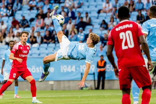 250715 Otto Rosengren of Malmö FF during the UEFA Champions League qualifier football match between Malmö FF and FC Iberia 1999 on July 15, 2025 in Malmö. Photo: Christian Örnberg BILDBYRAN COP 166 CO0587 fotboll football soccer fotball uefa champions league gualifiers champions league malmö ff fc iberia bbeng bbauto Copyright: CHRISTIANxÖRNBERG BB250715CO068
