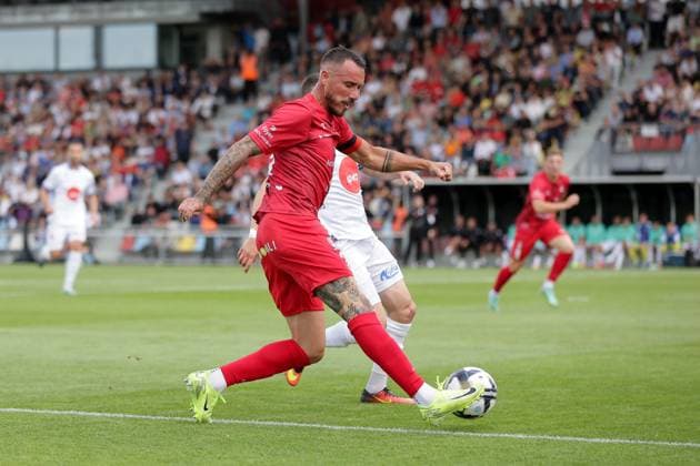 Geoffrey Franzoni (Kapitän Differdange 25) 15.07.2025 Fussball Champions League Qualifikation, 1. Runde, Rückspiel, Saison 2025-2026 15.07.2025 FC Differdingen 03 (LUX) - FC Drita (XKX) (Differdange) Stade Municipal de la Ville de Differdange, Differdingen