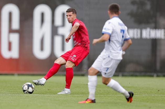 Kevin D™Anzico (Differdange 4) 15.07.2025 Fussball Champions League Qualifikation, 1. Runde, Rückspiel, Saison 2025-2026 15.07.2025 FC Differdingen 03 (LUX) - FC Drita (XKX) (Differdange) Stade Municipal de la Ville de Differdange, Differdingen