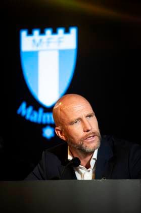 250715 Head coach Henrik Rydström of Malmö FF during a press conference, PK, Pressekonferenz after the UEFA Champions League qualifier football match between Malmö FF and FC Iberia 1999 on July 15, 2025 in Malmö. Photo: Christian Örnberg BILDBYRAN COP 166 CO0587 fotboll football soccer fotball uefa champions league gualifiers champions league malmö ff fc iberia bbeng Copyright: CHRISTIANxÖRNBERG BB250715CO091
