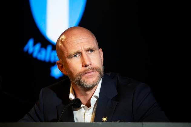 250715 Head coach Henrik Rydström of Malmö FF during a press conference, PK, Pressekonferenz after the UEFA Champions League qualifier football match between Malmö FF and FC Iberia 1999 on July 15, 2025 in Malmö. Photo: Christian Örnberg BILDBYRAN COP 166 CO0587 fotboll football soccer fotball uefa champions league gualifiers champions league malmö ff fc iberia bbeng Copyright: CHRISTIANxÖRNBERG BB250715CO092