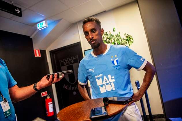 250715 Taha Ali of Malmö FF after the UEFA Champions League qualifier football match between Malmö FF and FC Iberia 1999 on July 15, 2025 in Malmö. Photo: Christian Örnberg BILDBYRAN COP 166 CO0587 fotboll football soccer fotball uefa champions league gualifiers champions league malmö ff fc iberia bbeng Copyright: CHRISTIANxÖRNBERG BB250715CO095