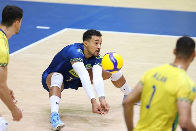 Maique Reis Nascimento (BRA), JULY 16, 2025 - Volleyball : FIVB Volleyball Nations League 2025 Men s Preliminary Round match between Argentina - Brazil at Chiba Port Arena, Chiba, Japan. Noxthirdxpartyxsales  aflo_297838777