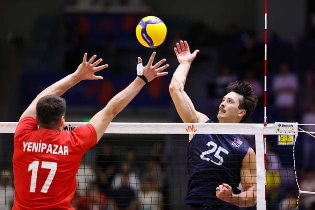 Ethan Champlin (USA), JULY 16, 2025 - Volleyball : FIVB Volleyball Nations League 2025 Men s Preliminary Round match between Turkey - United States at Chiba Port Arena, Chiba, Japan. Noxthirdxpartyxsales  aflo_297848451