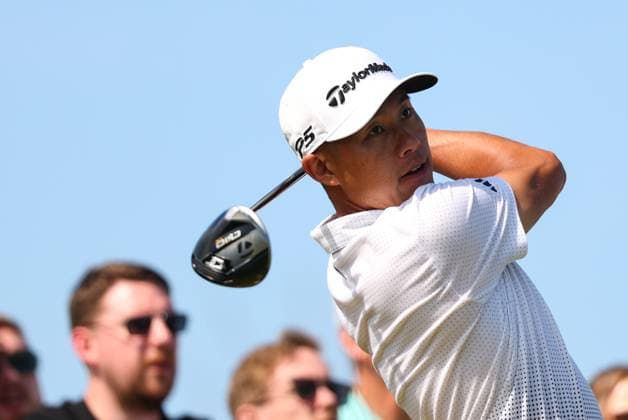 The 153rd Open Championship, Royal Portrush Golf Club, Co. Antrim 16 7 2025 Collin Morikawa tees off from the 14th Collin Morikawa tees off from the 14th 16 7 2025  Copyright: x INPHO BenxBradyx BB3_6446