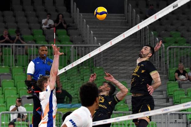 Ljubljana, Slovenia, 16th July 2024: Vasyl Tupchii of Ukraine in action during the IVNL Volleyball Nations League, Week 3 match, between Ukraine and Netherlands at Arena Stozice, Ljubljana, Slovenia. (Natasa Kupljenik SPP) Copyright: xNatasaxKupljenikx xSPPx SPP_1015253