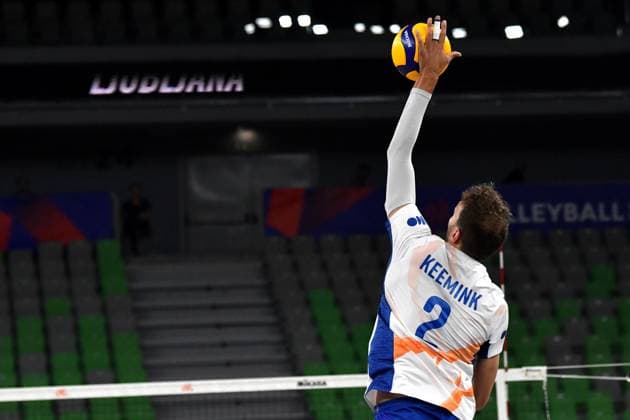 Ljubljana, Slovenia, 16th July 2024: Wessel Keemink of Netherlands in action during the IVNL Volleyball Nations League, Week 3 match, between Ukraine and Netherlands at Arena Stozice, Ljubljana, Slovenia. (Natasa Kupljenik SPP) Copyright: xNatasaxKupljenikx xSPPx SPP_1015261