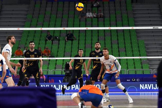 Ljubljana, Slovenia, 16th July 2024: The IVNL Volleyball Nations League, Week 3 match, between Ukraine and Netherlands at Arena Stozice, Ljubljana, Slovenia. (Natasa Kupljenik SPP) Copyright: xNatasaxKupljenikx xSPPx SPP_1015248