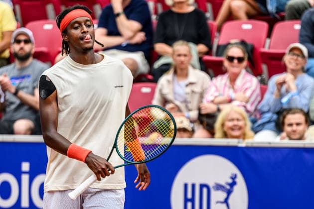 250716 Mikael Ymer of Sweden looks dejected during day 4 of the Nordea Open on July 16, 2025 in Bastad. Photo: Mathilda Schuler BILDBYRAN kod MA MA0847 tennis ATP, Tennis Herren 250 nordea open bbeng depp sweden sverige Copyright: MATHILDAxSCHULER BB250716MA003