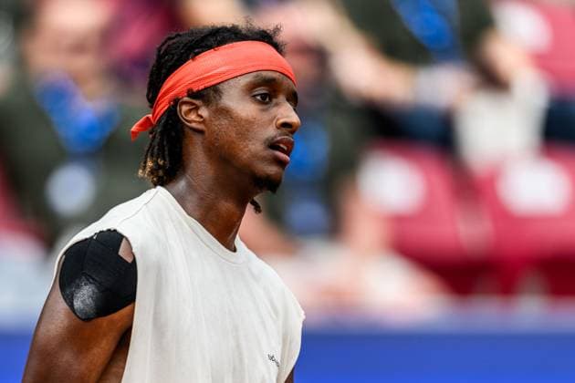 250716 Mikael Ymer of Sweden looks dejected during day 4 of the Nordea Open on July 16, 2025 in Bastad. Photo: Mathilda Schuler BILDBYRAN kod MA MA0847 tennis ATP, Tennis Herren 250 nordea open bbeng depp sweden sverige Copyright: MATHILDAxSCHULER BB250716MA009