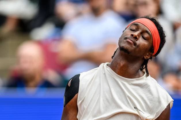 250716 Mikael Ymer of Sweden looks dejected during day 4 of the Nordea Open on July 16, 2025 in Bastad. Photo: Mathilda Schuler BILDBYRAN kod MA MA0847 tennis ATP, Tennis Herren 250 nordea open bbeng sweden sverige depp Copyright: MATHILDAxSCHULER BB250716MA015