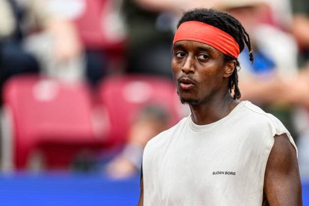 250716 Mikael Ymer of Sweden looks dejected during day 4 of the Nordea Open on July 16, 2025 in Bastad. Photo: Mathilda Schuler BILDBYRAN kod MA MA0847 tennis ATP, Tennis Herren 250 nordea open bbeng sweden sverige depp Copyright: MATHILDAxSCHULER BB250716MA017