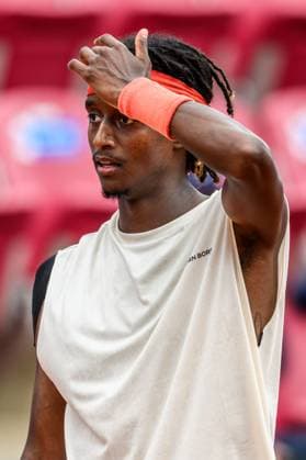 250716 Mikael Ymer of Sweden looks dejected during day 4 of the Nordea Open on July 16, 2025 in Bastad. Photo: Mathilda Schuler BILDBYRAN kod MA MA0847 tennis ATP, Tennis Herren 250 nordea open bbeng sweden sverige depp Copyright: MATHILDAxSCHULER BB250716MA018