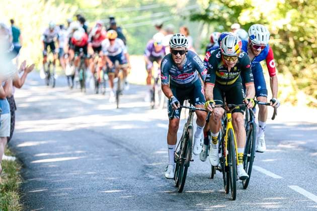 Tour de France 2025 Stage 11 TOULOUSE, FRANCE - JULY 16 : Van Aert Wout (BEL) of Team Visma - Lease a Bike in action pictured during stage 11 of the 112th edition of Tour de France an UCI World Tour 2.UWT cycling road race stage for Men Elite of 154 km with start in Toulouse and finish in Toulouse on July 16, 2025 in Toulouse, France, 16 07 2025 ( Motordriver Kenny Verfaillie - Toulouse France  Copyright: xLucaxBettinix