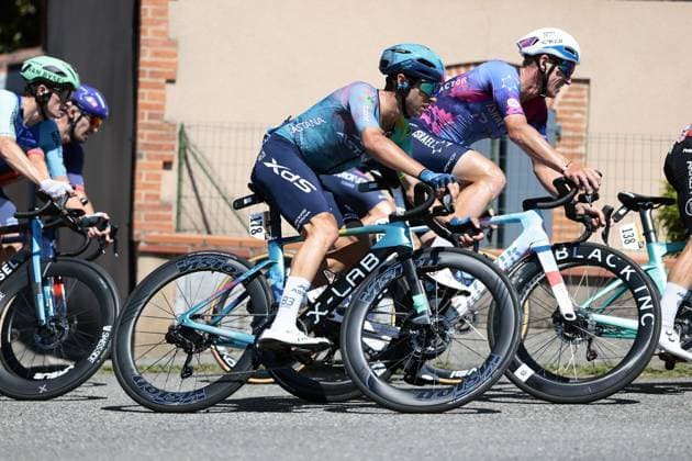Italian Simone Velasco of XDS Astana Team pictured in action stage 11 of the 2025 Tour de France cycling, from and to Toulouse (154km), on Wednesday 16 July 2025 in France. The 112th edition of the Tour de France starts on Saturday 5 July in Lille, France, and will finish in Paris, France on the 27th of July. POOLxLUCAxBETTINI  x129378282x