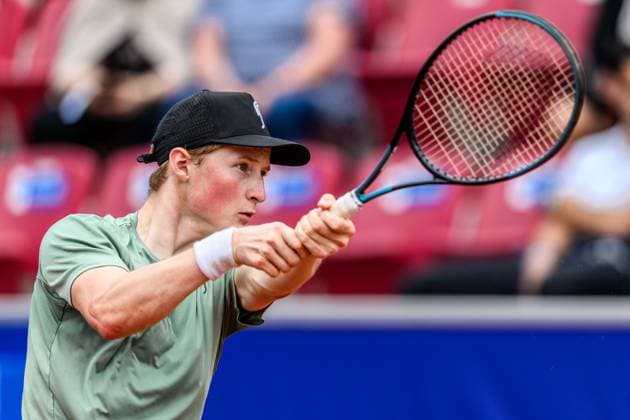 250716 Elmer Moller of Denmark during day 4 of the Nordea Open on July 16, 2025 in Bastad. Photo: Mathilda Schuler BILDBYRAN kod MA MA0847 tennis ATP, Tennis Herren 250 nordea open bbeng Copyright: MATHILDAxSCHULER BB250716MA027