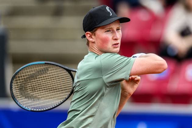 250716 Elmer Moller of Denmark during day 4 of the Nordea Open on July 16, 2025 in Bastad. Photo: Mathilda Schuler BILDBYRAN kod MA MA0847 tennis ATP, Tennis Herren 250 nordea open bbeng Copyright: MATHILDAxSCHULER BB250716MA028