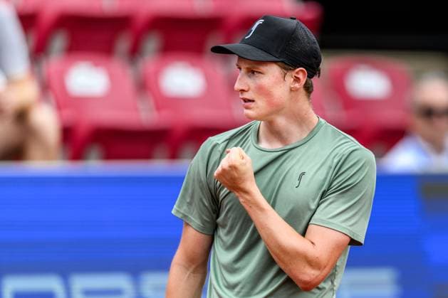 250716 Elmer Moller of Denmark celebrates during day 4 of the Nordea Open on July 16, 2025 in Bastad. Photo: Mathilda Schuler BILDBYRAN kod MA MA0847 tennis ATP, Tennis Herren 250 nordea open bbeng jubel Copyright: MATHILDAxSCHULER BB250716MA029