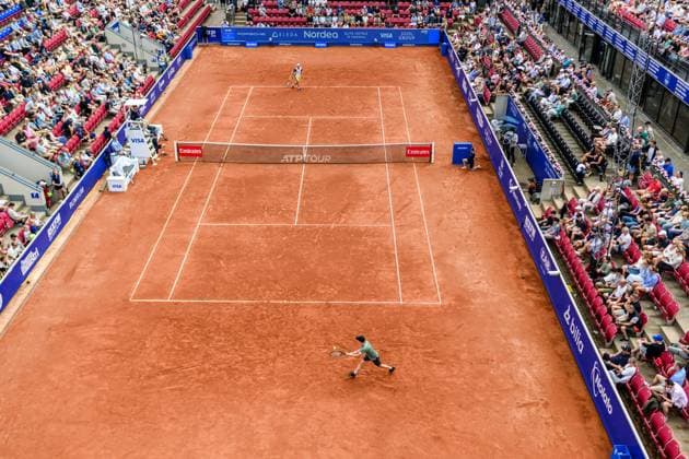 250716 Filip Misolic of Austria and Elmer Moller of Denmark during day 4 of the Nordea Open on July 16, 2025 in Bastad. Photo: Mathilda Schuler BILDBYRAN kod MA MA0847 tennis ATP, Tennis Herren 250 nordea open bbeng Copyright: MATHILDAxSCHULER BB250716MA032
