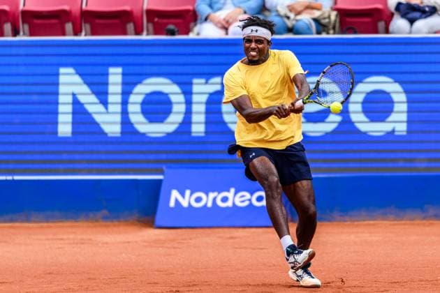 250716 Elias Ymer of Sweden during day 4 of the Nordea Open on July 16, 2025 in Bastad. Photo: Mathilda Schuler BILDBYRAN kod MA MA0847 tennis ATP, Tennis Herren 250 nordea open bbeng Copyright: MATHILDAxSCHULER BB250716MA036