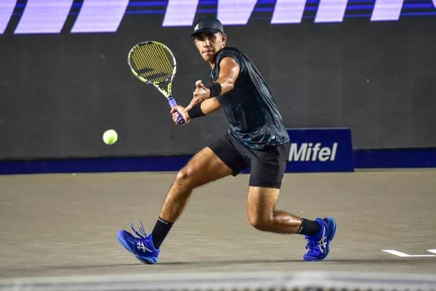 LOS CABOS TENNIS OPEN 2025, ABIERTO DE LOS CABOS 2025, TORNEO, TOURNAMENT, LOS CABOS, BAJA CALIFORNIA, MEXICO, CABO SPORTS COMPLEX, LOS CABOS TENNIS OPEN 2025 MCCABE VS ALVAREZ 15072025 LOS CABOS, BAJA CALIFORNIA, MEXICO. Photo of James McCabe of Australia, during Los Cabos Tennis Open 2025 held at the Mextenis Stadium of the Cabo Sports Complex of Los Cabos, Baja California, Mexico. Foto de James McCabe de Australia, durante Los Cabos Tennis Open 2025 celebrado en el Estadio Mextenis del Cabo Sports Complex de Los Cabos, Baja California, Mexico. PHOTO BY IMAGENSHOP AGENCIA DE FOTOGRAFIA LOS CABOS BAJA CALIFORNIA MEXICO Copyright: xIMAGENSHOPxAGENCIAxFOTOGRAFICAx