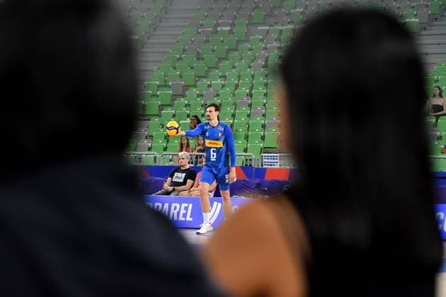 Ljubljana, Slovenia, 16th July 2024: Simone Giannelli of Italy in action during the IVNL Volleyball Nations League, Week 3 match, between Serbia and Italy at Arena Stozice, Ljubljana, Slovenia. (Natasa Kupljenik SPP) Copyright: xNatasaxKupljenikx xSPPx SPP_1015504
