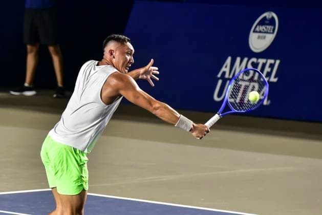 LOS CABOS TENNIS OPEN 2025 LOS CABOS TENNIS OPEN 2025 MCCABE VS ALVAREZ 15072025 LOS CABOS, BAJA CALIFORNIA, MEXICO. Photo of Luis Carlos Alvarez of Mexico, during Los Cabos Tennis Open 2025 held at the Mextenis Stadium of the Cabo Sports Complex of Los Cabos, Baja California, Mexico. Foto de Luis Carlos Alvarez de Mexico, durante Los Cabos Tennis Open 2025 celebrado en el Estadio Mextenis del Cabo Sports Complex de Los Cabos, Baja California, Mexico. PHOTO BY IMAGENSHOP AGENCIA FOTOGRAFICA LOS CABOS BAJA CALIFORNIA MEXICO