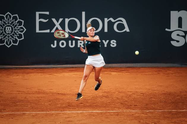 Tennis Frauen MSC Hamburg Ladies Open WTA, Tennis Damen 250 Andrei Nastasja Schunk (GER) vs. Dalma Galfi (HUN) 16.07.2025 Nastasja Schunk gesprungene Vorhand Hamburg Tennisstadion am Rothenbaum Hamburg Deutschland