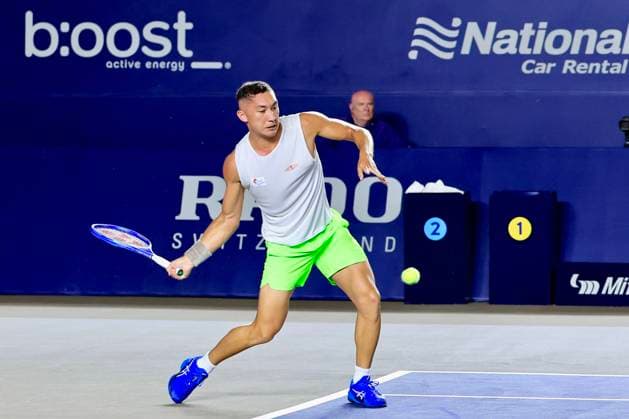 LOS CABOS TENNIS OPEN 2025 LOS CABOS TENNIS OPEN 2025 MCCABE VS ALVAREZ 15072025 LOS CABOS, BAJA CALIFORNIA, MEXICO. Photo of Luis Carlos Alvarez of Mexico, during Los Cabos Tennis Open 2025 held at the Mextenis Stadium of the Cabo Sports Complex of Los Cabos, Baja California, Mexico. Foto de Luis Carlos Alvarez de Mexico, durante Los Cabos Tennis Open 2025 celebrado en el Estadio Mextenis del Cabo Sports Complex de Los Cabos, Baja California, Mexico. PHOTO BY IMAGENSHOP AGENCIA FOTOGRAFICA LOS CABOS BAJA CALIFORNIA MEXICO Copyright: xIMAGENSHOPxAGENCIAxFOTOGRAFICAx