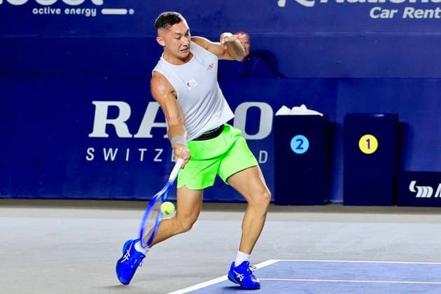 LOS CABOS TENNIS OPEN 2025 LOS CABOS TENNIS OPEN 2025 MCCABE VS ALVAREZ 15072025 LOS CABOS, BAJA CALIFORNIA, MEXICO. Photo of Luis Carlos Alvarez of Mexico, during Los Cabos Tennis Open 2025 held at the Mextenis Stadium of the Cabo Sports Complex of Los Cabos, Baja California, Mexico. Foto de Luis Carlos Alvarez de Mexico, durante Los Cabos Tennis Open 2025 celebrado en el Estadio Mextenis del Cabo Sports Complex de Los Cabos, Baja California, Mexico. PHOTO BY IMAGENSHOP AGENCIA FOTOGRAFICA LOS CABOS BAJA CALIFORNIA MEXICO Copyright: xIMAGENSHOPxAGENCIAxFOTOGRAFICAx