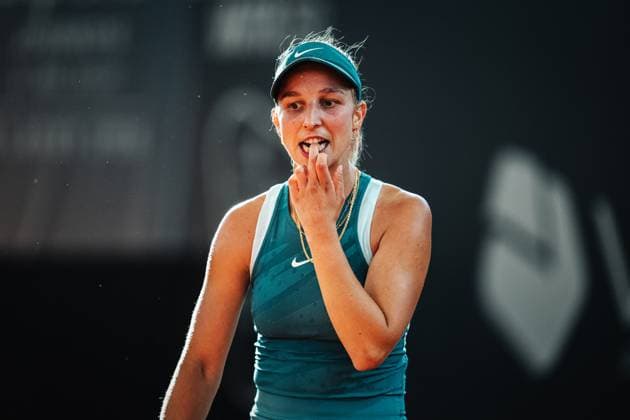 Tennis Frauen MSC Hamburg Ladies Open WTA, Tennis Damen 250 Lois Boisson (FRA) vs. Tamara Korpatsch (GER) 16.07.2025 Tamara Korpatsch ärgert sich und beisst sich auf den Finger Hamburg Tennisstadion am Rothenbaum Hamburg Deutschland