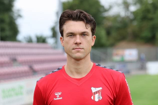 Fußball, RL Nordost, ZFC Meuselwitz, Porträttermin 2025 2026 Männer Fußball Fussball Saison 2025 26 16.07.2025 Bluechip Arena Meuselwitz ZFC Meuselwitz - Portrait Luca Bürger Meuselwitz Thueringen Germany