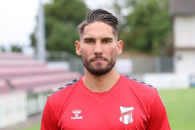Fußball, RL Nordost, ZFC Meuselwitz, Porträttermin 2025 2026 Männer Fußball Fussball Saison 2025 26 16.07.2025 Bluechip Arena Meuselwitz ZFC Meuselwitz - Portrait Andy Trübenbach Meuselwitz Thueringen Germany