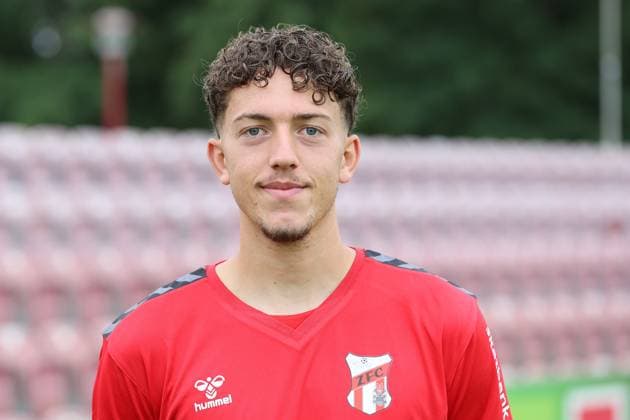 Fußball, RL Nordost, ZFC Meuselwitz, Porträttermin 2025 2026 Männer Fußball Fussball Saison 2025 26 16.07.2025 Bluechip Arena Meuselwitz ZFC Meuselwitz - Portrait Luis Fischer Meuselwitz Thueringen Germany