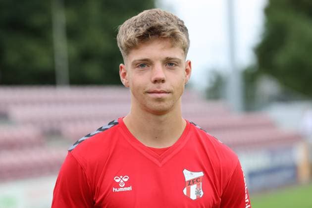 Fußball, RL Nordost, ZFC Meuselwitz, Porträttermin 2025 2026 Männer Fußball Fussball Saison 2025 26 16.07.2025 Bluechip Arena Meuselwitz ZFC Meuselwitz - Portrait Theo Teßmer Meuselwitz Thueringen Germany