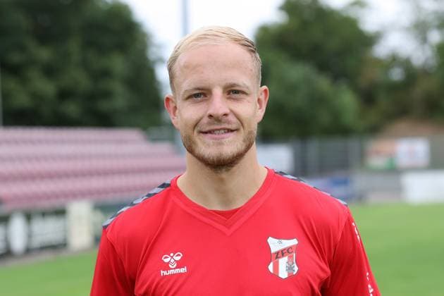 Fußball, RL Nordost, ZFC Meuselwitz, Porträttermin 2025 2026 Männer Fußball Fussball Saison 2025 26 16.07.2025 Bluechip Arena Meuselwitz ZFC Meuselwitz - Portrait David Pfeil Meuselwitz Thueringen Germany