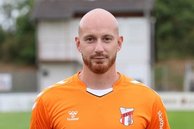 Fußball, RL Nordost, ZFC Meuselwitz, Porträttermin 2025 2026 Männer Fußball Fussball Saison 2025 26 16.07.2025 Bluechip Arena Meuselwitz ZFC Meuselwitz - Torhüter Chris Kroner Meuselwitz Thueringen Germany