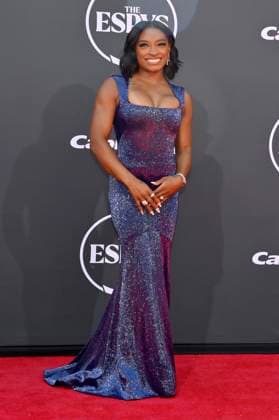 Simone Biles attends the annual ESPY Awards at the Dolby Theatre in the Hollywood section of Los Angeles on Wednesday, July 16, 2025. The annual event honors the top athletes and performances of the year.  LAP2025071630 JIMxRUYMEN