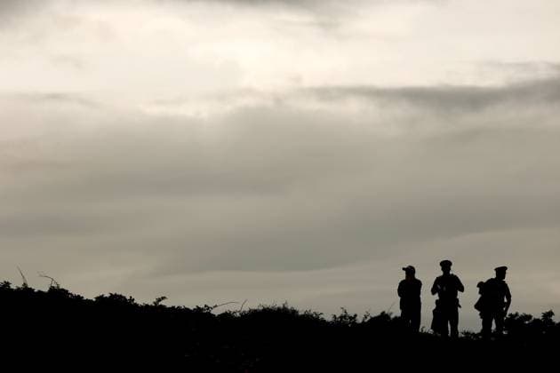 The 153rd Open Championship, Royal Portrush Golf Club, Co. Antrim 17 7 2025 Three police officers watch over the event Three police officers watch over the event 17 7 2025  Copyright: x INPHO BenxBradyx BB3_1538a
