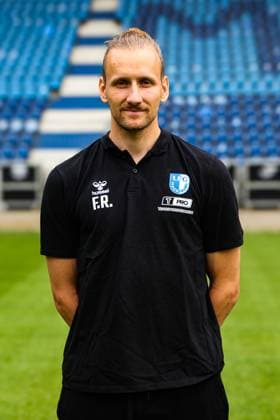 Physiotherapeut Ferdinand Renner, 1. FC Magdeburg - 2. Fussball Bundesliga Porträttermin 2. BL 2025 2026 offizieller Fototermin 1. FC Magdeburg in der Avnet Arena in Magdeburg - Porträt, Portrait, Einzelbild, Deutschland, Fussball, Maenner, GER, 16.07.2025