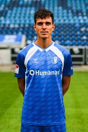 Tobias Müller, 1. FC Magdeburg - 2. Fussball Bundesliga Porträttermin 2. BL 2025 2026 offizieller Fototermin 1. FC Magdeburg in der Avnet Arena in Magdeburg - Porträt, Portrait, Einzelbild, Deutschland, Fussball, Maenner, GER, 16.07.2025