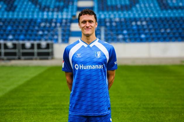 Martijn Kaars, 1. FC Magdeburg - 2. Fussball Bundesliga Porträttermin 2. BL 2025 2026 offizieller Fototermin 1. FC Magdeburg in der Avnet Arena in Magdeburg - Porträt, Portrait, Einzelbild, Deutschland, Fussball, Maenner, GER, 16.07.2025
